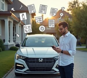 Car with money flowing out