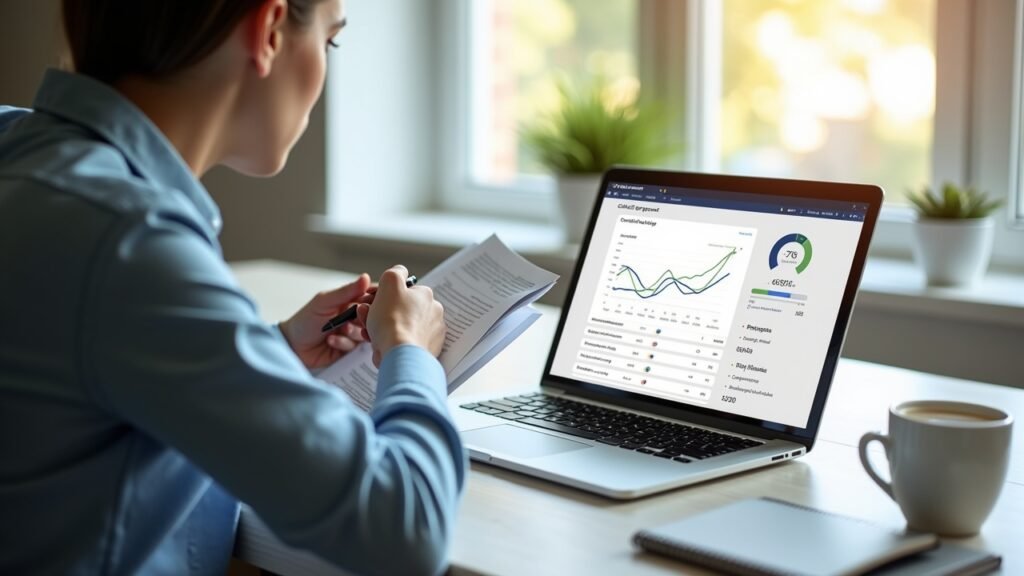 Person checking credit report