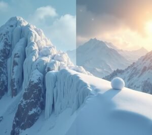 Snowball rolling downhill concept