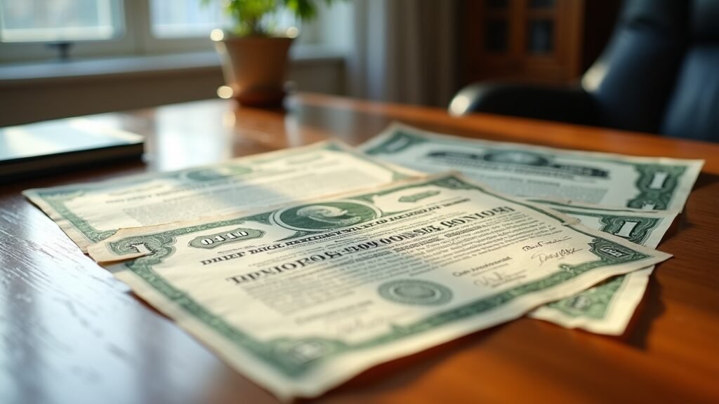 Stock certificates with dividends