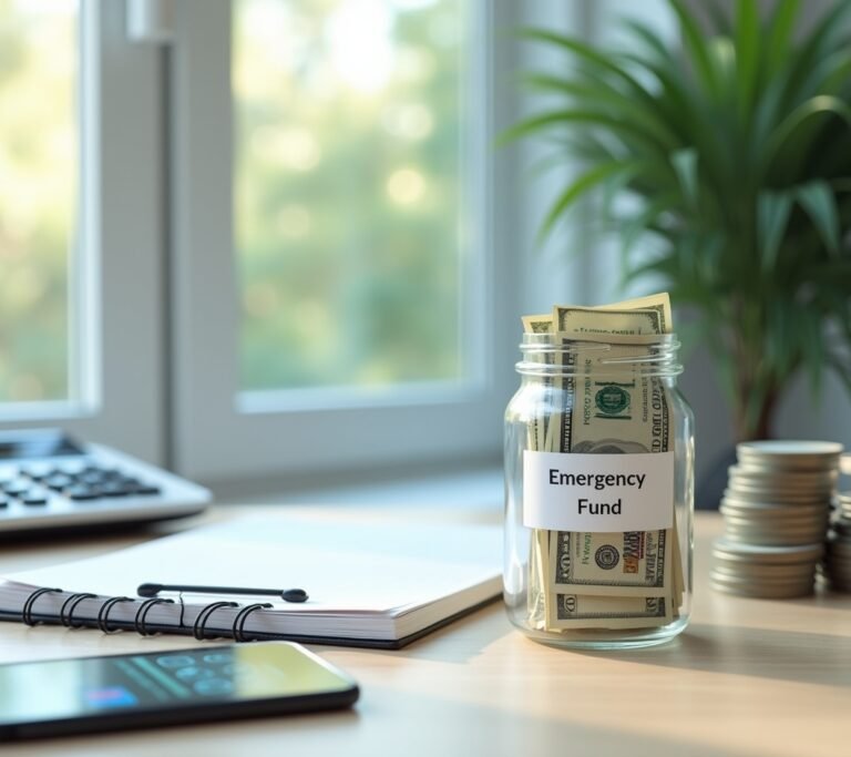 Person putting coins in glass jar