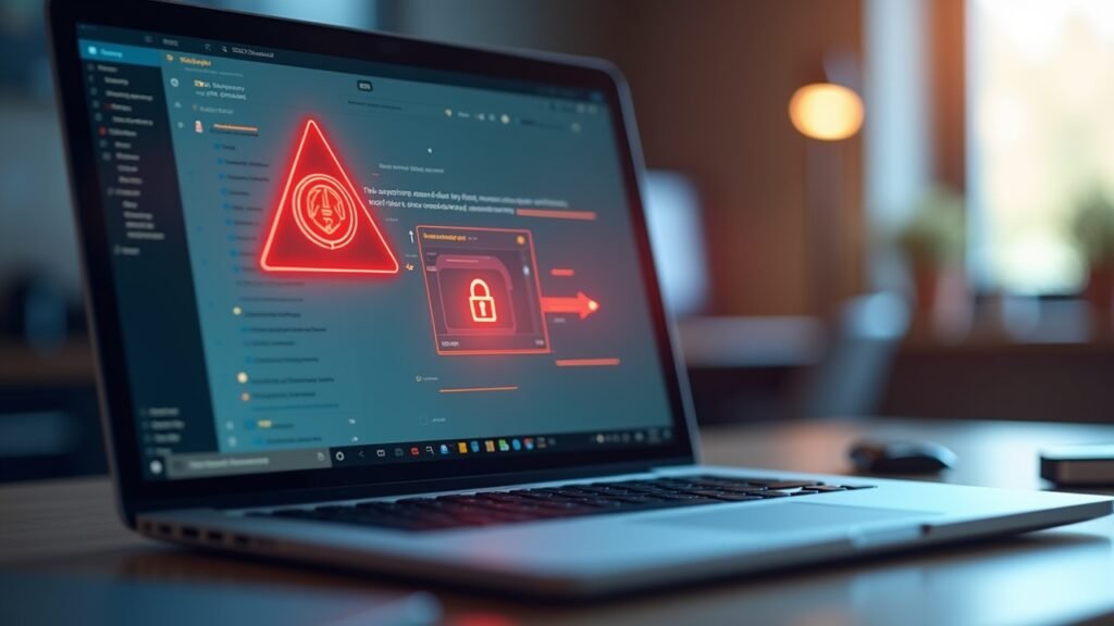 Phishing email warning