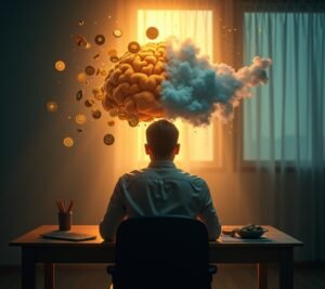 Brain with money symbols