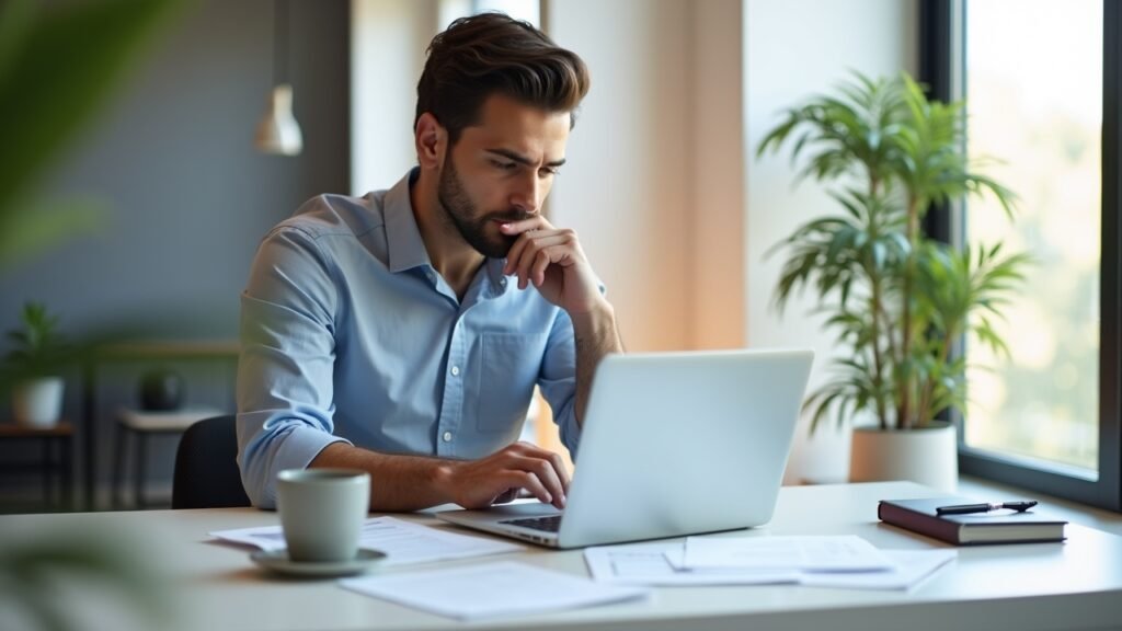 Person reviewing job offer