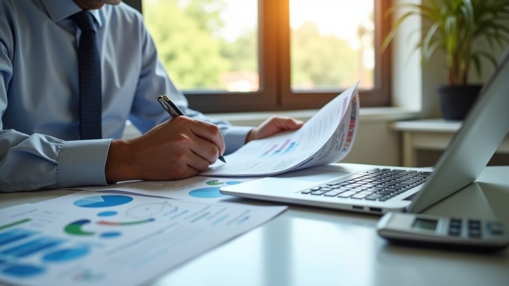 Person reviewing loan documents