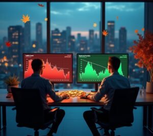 Tax forms with red markers