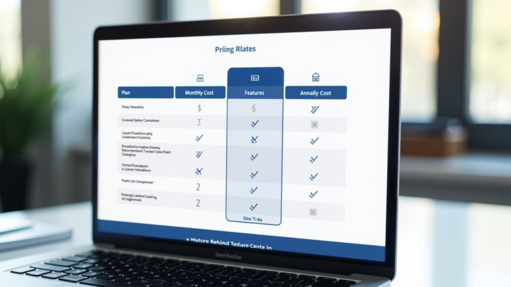 Rate comparison table