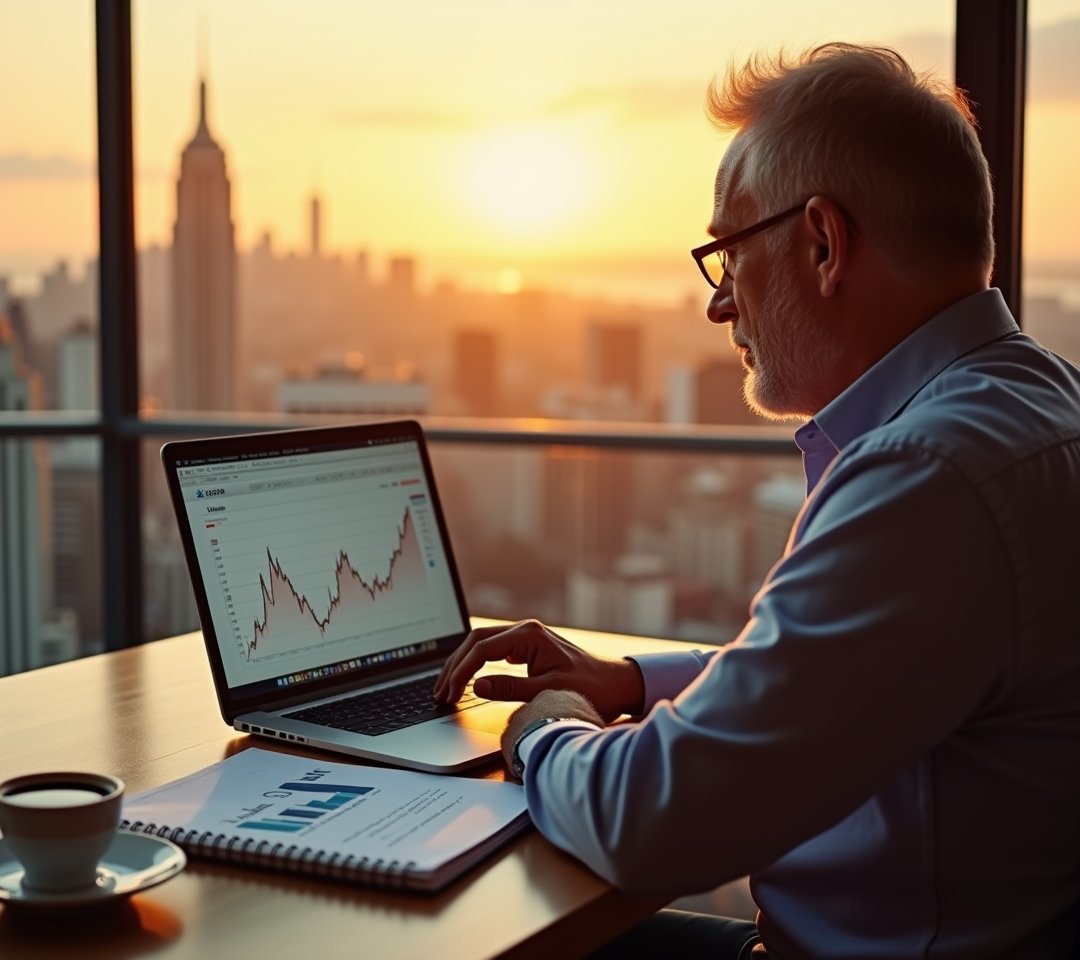 Middle-aged investor