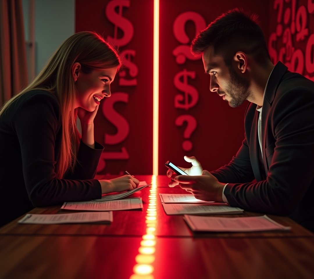 Couple discussing money