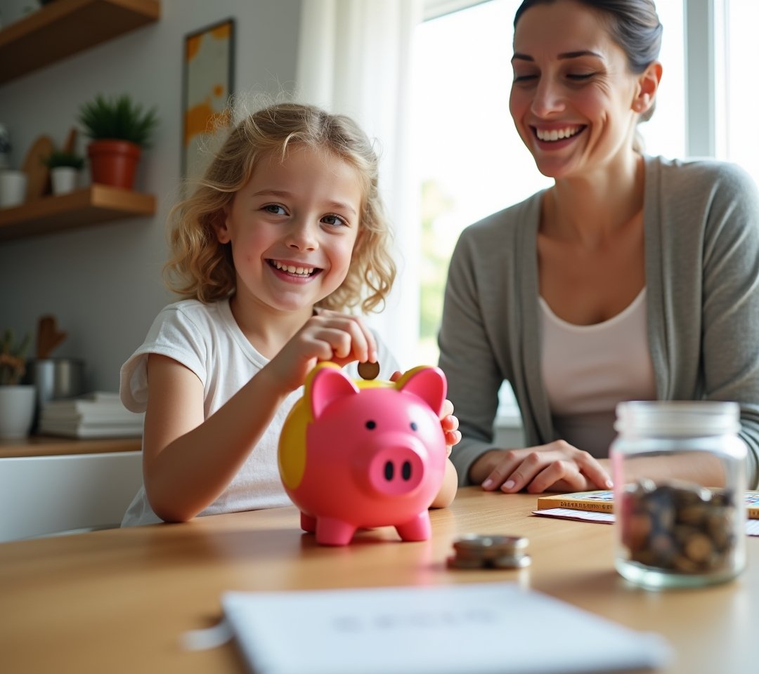 Child with piggy bank